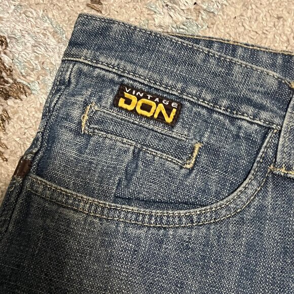 NWT Vintage Don Abstract Baggy Jean Shorts Size 30 Y2K - Picture 6 of 8